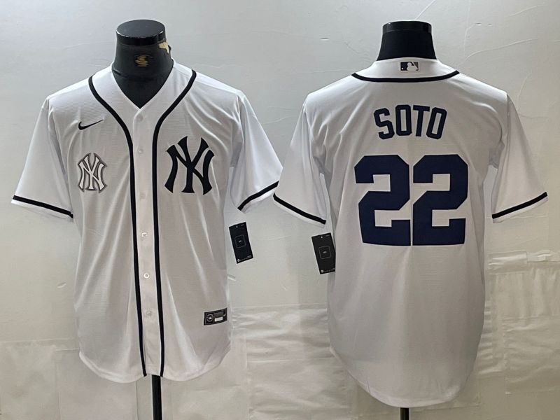 Men New York Yankees 22 Soto White Third generation joint name Nike 2024 MLB Jersey style 2